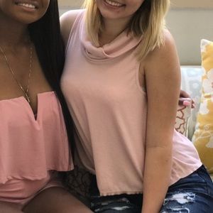 Pale pink Urban Outfitters cowl neck tank top